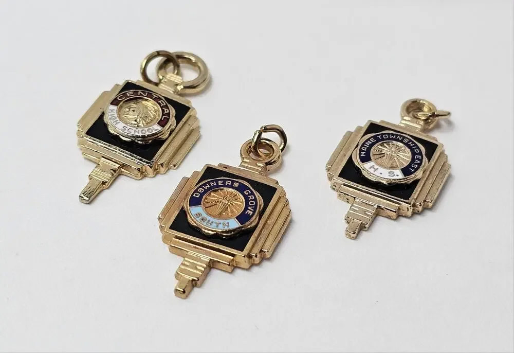 Vintage School Watch Fob Lot (3) Bronze * Read Description *
